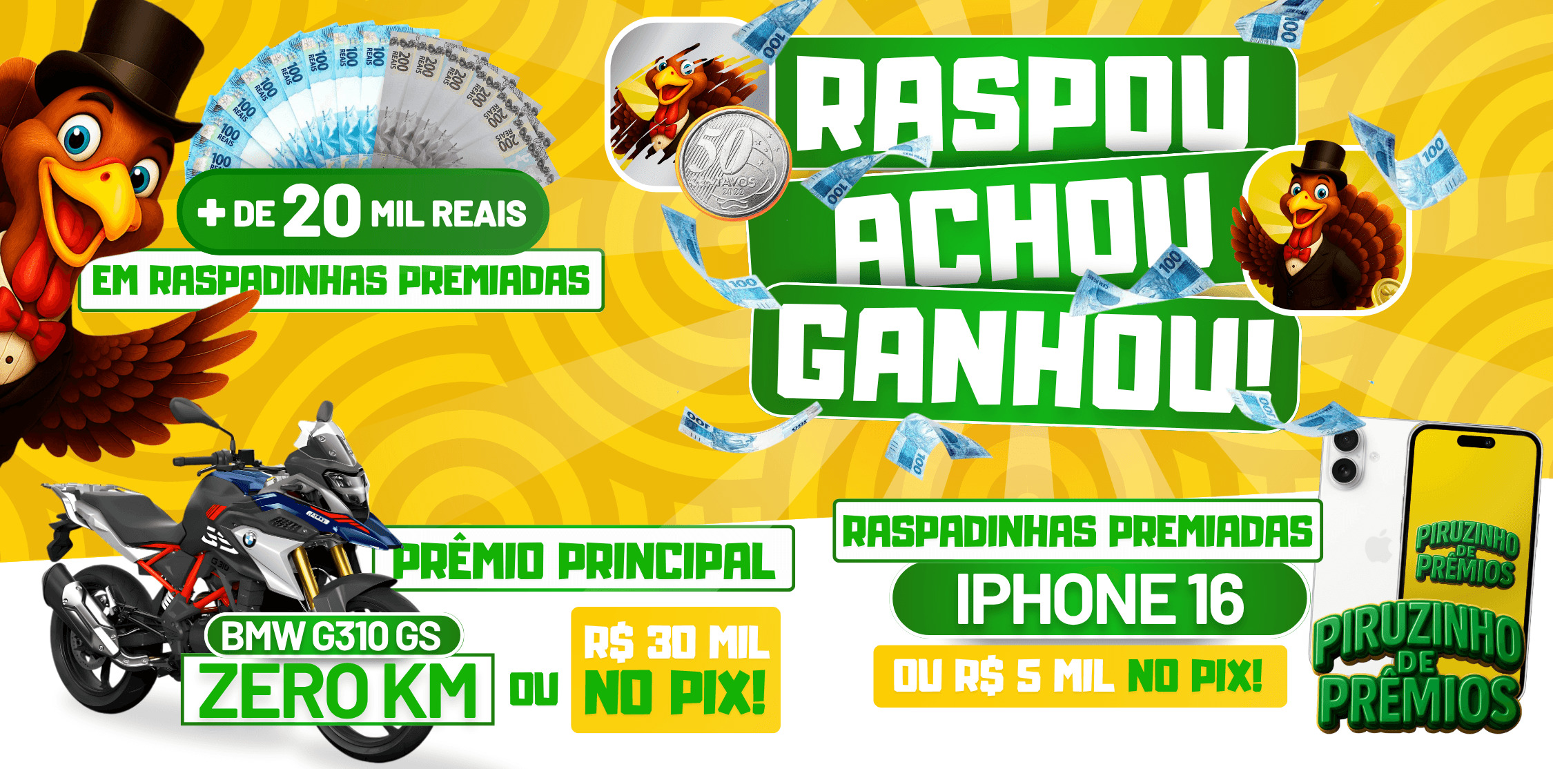 Banner do sorteio em destaque